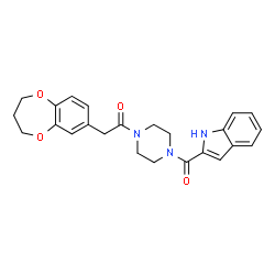 2-(3,4-dihydro-2H-1,5-benzodioxepin-7-yl)-1-[4-(1H-indol-2-ylcarbonyl)piperazin-1-yl]ethanone结构式