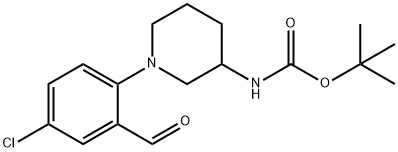 tert-Butyl N-[1-(4-chloro-2-formylphenyl)-3-piperidinyl]carbamate结构式