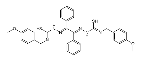 1-[(4-methoxyphenyl)methyl]-3-[(E)-[(2E)-2-[(4-methoxyphenyl)methylcarbamothioylhydrazinylidene]-1,2-diphenylethylidene]amino]thiourea结构式