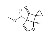 spiro[5-carbomethoxy-1-methyl-2-oxabicyclo[3.2.0]hept-3-en-6-one-7,1'-cyclopropane]结构式