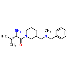 (2S)-2-Amino-1-(3-{[benzyl(methyl)amino]methyl}-1-piperidinyl)-3-methyl-1-butanone Structure