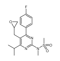 N-(4-(4-fluorophenyl)-6-isopropyl-5-(oxiran-2-ylmethyl)pyrimidin-2-yl)-N-methylmethanesulfonamide Structure