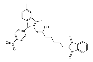 N-[3,5-dimethyl-1-(4-nitrophenyl)indol-2-yl]-6-(1,3-dioxoisoindol-2-yl)hexanamide Structure