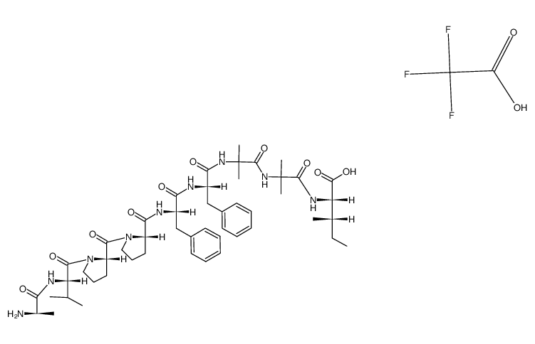 H-D-Ala-L-Val-L-Pro-L-Pro-L-Phe-L-Phe-Aib-Aib-L-Ile-OH*TFA Structure