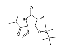 (3R,4S,5R)-4-(tert-butyldimethylsilyl)oxy-3-methyl-5-(1-oxo-2-methylpropyl)-5-vinyl-2-pyrrolidinone结构式