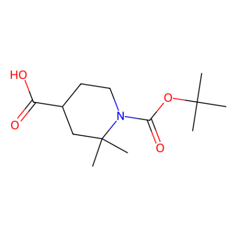 1-[(tert-butoxy)carbonyl]-2,2-dimethylpiperidine-4-carboxylic acid结构式