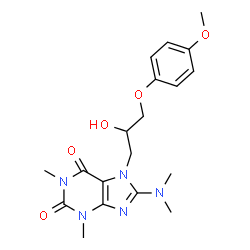 8-(dimethylamino)-7-(2-hydroxy-3-(4-methoxyphenoxy)propyl)-1,3-dimethyl-3,7-dihydro-1H-purine-2,6-dione picture