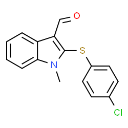 2-[(4-CHLOROPHENYL)SULFANYL]-1-METHYL-1H-INDOLE-3-CARBALDEHYDE图片