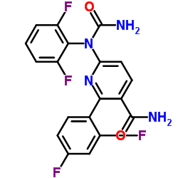 6-[(氨基羰基)(2,6-二氟苯基)氨基]-2-(2,4-二氟苯基)-3-吡啶甲酰胺结构式