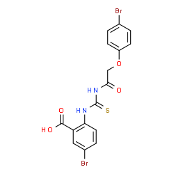 5-BROMO-2-[[[[(4-BROMOPHENOXY)ACETYL]AMINO]THIOXOMETHYL]AMINO]-BENZOIC ACID结构式