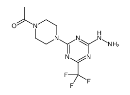 [4-(4-Acetylpiperazin-1-yl)-6-(trifluoromethyl)-1,3,5-triazin-2-yl]hydrazine Structure