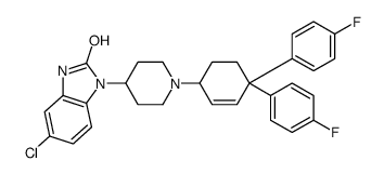 3-[1-[4,4-bis(4-fluorophenyl)cyclohex-2-en-1-yl]piperidin-4-yl]-6-chloro-1H-benzimidazol-2-one结构式