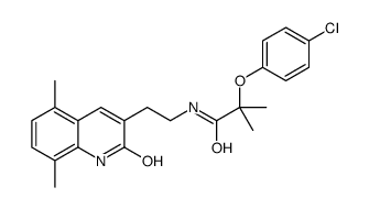 2-(4-chlorophenoxy)-N-[2-(5,8-dimethyl-2-oxo-1H-quinolin-3-yl)ethyl]-2-methylpropanamide结构式