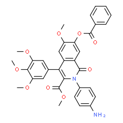 3-Isoquinolinecarboxylic acid,2-(4-aminophenyl)-7-(benzoyloxy)-1,2-dihydro-6-methoxy-1-oxo-4-(3,4,5-trimethoxyphenyl)-,methyl ester Structure