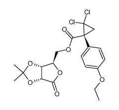 ((3aR,4R,6aR)-2,2-dimethyl-6-oxotetrahydrofuro[3,4-d][1,3]dioxol-4-yl)methyl (S)-2,2-dichloro-1-(4-ethoxyphenyl)cyclopropane-1-carboxylate结构式