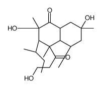 (2S,4aα,8aβ)-3,4,4a,5,6,7,8,8a-Octahydro-2,7β-dihydroxy-4α-(3-hydroxy-1-oxopropyl)-2,4β,5α,7α-tetramethyl-3α-[(R)-1-methylpropyl]-1(2H)-naphthalenone Structure