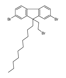 2,7-dibromo-9-(2-bromoethyl)-9-decylfluorene结构式