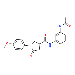 N-[3-(acetylamino)phenyl]-1-(4-methoxyphenyl)-5-oxopyrrolidine-3-carboxamide structure