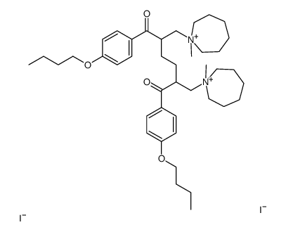 1,6-bis(4-butoxyphenyl)-2,5-bis[(1-methylazepan-1-ium-1-yl)methyl]hexane-1,6-dione,diiodide结构式