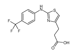 3-[2-[4-(trifluoromethyl)anilino]-1,3-thiazol-4-yl]propanoic acid Structure