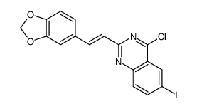 2-[2-(1,3-benzodioxol-5-yl)ethenyl]-4-chloro-6-iodoquinazoline结构式