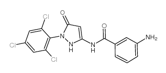 3-amino-N-[3-oxo-2-(2,4,6-trichlorophenyl)-1H-pyrazol-5-yl]benzamide Structure