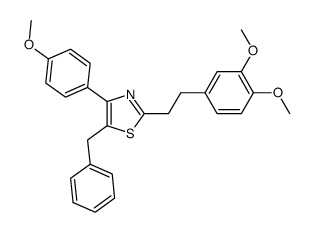 5-benzyl-2-[2-(3,4-dimethoxy-phenyl)-ethyl]-4-(4-methoxy-phenyl)-thiazole结构式