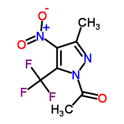 1-[3-Methyl-4-nitro-5-(trifluoromethyl)-1H-pyrazol-1-yl]ethanone structure