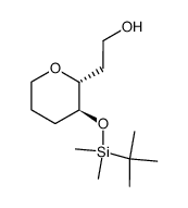 (2'R,3'S)-<3'-(tert-butyldimethylsilyloxy)tetrahydropyran-2'-yl>ethanol结构式