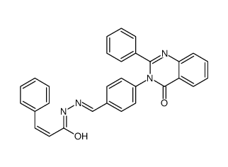 (E)-N-[(E)-[4-(4-oxo-2-phenylquinazolin-3-yl)phenyl]methylideneamino]-3-phenylprop-2-enamide Structure