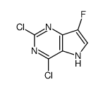 2,4-dichloro-7-fluoro-5H-pyrrolo[3,2-d]pyrimidine structure