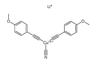 monolithium mono(cyanobis((4-methoxyphenyl)ethynyl)cuprate(I))结构式