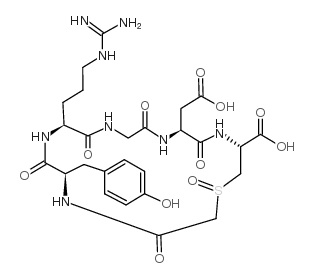 Cyclo(-D-Tyr-Arg-Gly-Asp-Cys(carboxymethyl)-OH) sulfoxide structure