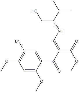 (S)-methyl-3-(1-hydroxy-3-methylbutan-2-ylamino)-2-(5-bromo-2,4-dimethoxybenzoyl)-acrylate Structure