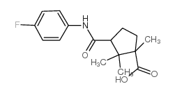 3-(4-氟苯基氨基甲酰基)-1,2,2-三甲基环戊烷羧酸结构式