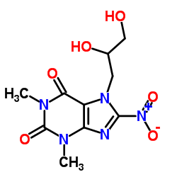 7-(2,3-Dihydroxypropyl)-1,3-dimethyl-8-nitro-3,7-dihydro-1H-purine-2,6-dione Structure