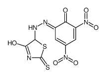 5-[2-(3,5-dinitro-6-oxocyclohexa-2,4-dien-1-ylidene)hydrazinyl]-2-sulfanylidene-1,3-thiazolidin-4-one Structure