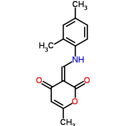 (3Z)-3-{[(2,4-Dimethylphenyl)amino]methylene}-6-methyl-2H-pyran-2,4(3H)-dione Structure