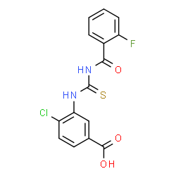 4-CHLORO-3-[[[(2-FLUOROBENZOYL)AMINO]THIOXOMETHYL]AMINO]-BENZOIC ACID Structure