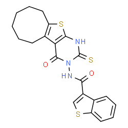 Benzo[b]thiophene-3-carboxamide, N-(1,4,5,6,7,8,9,10-octahydro-4-oxo-2-thioxocycloocta[4,5]thieno[2,3-d]pyrimidin-3(2H)-yl)- (9CI) structure