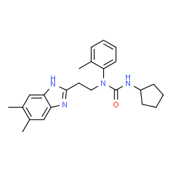 Urea, N-cyclopentyl-N-[2-(5,6-dimethyl-1H-benzimidazol-2-yl)ethyl]-N-(2-methylphenyl)- (9CI)结构式