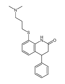 8-(3-dimethylamino-propylsulfanyl)-4-phenyl-3,4-dihydro-1H-quinolin-2-one结构式