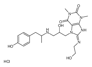 8-(2-hydroxyethylamino)-7-[2-hydroxy-3-[1-(4-hydroxyphenyl)propan-2-ylamino]propyl]-1,3-dimethylpurine-2,6-dione,hydrochloride Structure