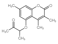 3,4,7-trimethyl-5-(3-oxobutan-2-yloxy)chromen-2-one structure