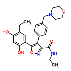 N-Ethyl-5-(5-ethyl-2,4-dihydroxyphenyl)-4-[4-(4-morpholinylmethyl)phenyl]-1,2-oxazole-3-carboxamide Structure