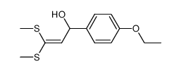 1-(4-ethoxyphenyl)-3,3-bis(methylthio)prop-2-en-1-ol结构式