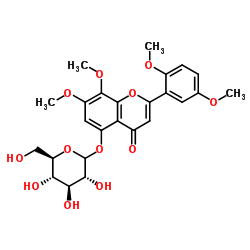 2-(2,5-二甲氧基苯基)-5-(β-D-吡喃葡萄糖基氧基)-7,8-二甲氧基-4H-1-苯并吡喃-4-酮图片