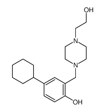 4-cyclohexyl-2-[[4-(2-hydroxyethyl)piperazin-1-yl]methyl]phenol Structure