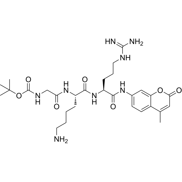 Boc-Gly-Lys-Arg-AMC Structure