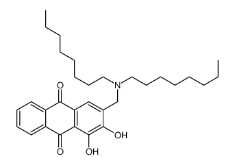 3-[(dioctylamino)methyl]-1,2-dihydroxyanthracene-9,10-dione Structure